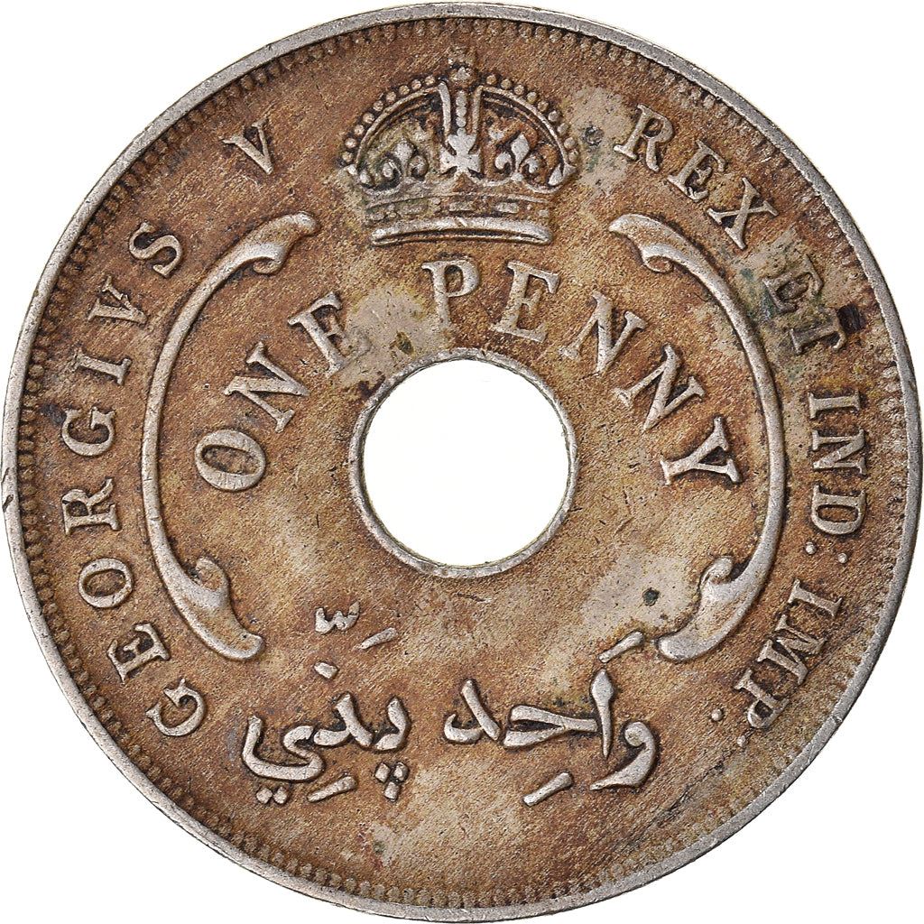 British West Africa | 1 Penny Coin | Crown | Hexagram | Km:9 | 1912 - 1936