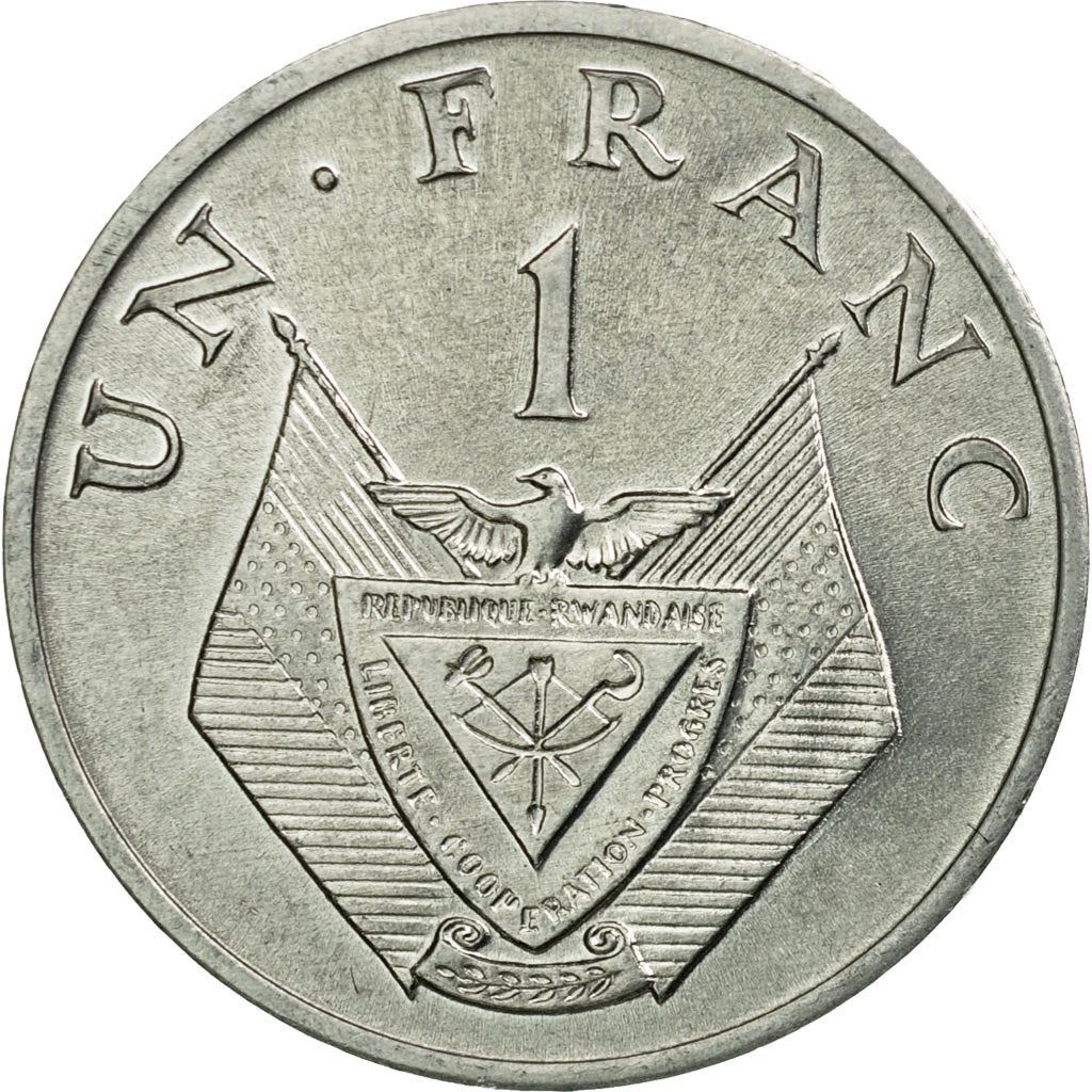Rwanda | 1 Franc Coin | Grégoire Kayibanda | Km:8 | 1969