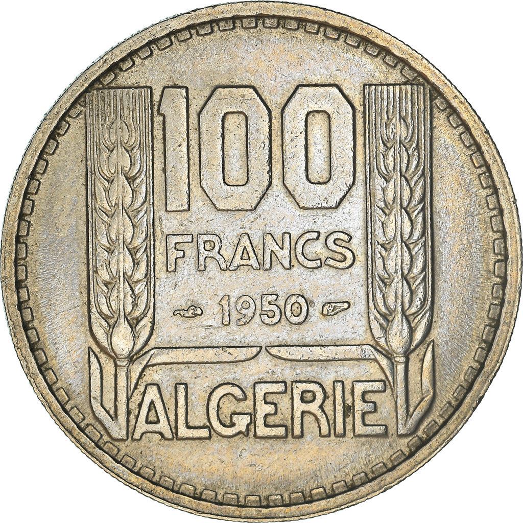 Algeria 100 Francs Coin | Marianne | Phrygian Cap | KM93 | 1950 - 1952