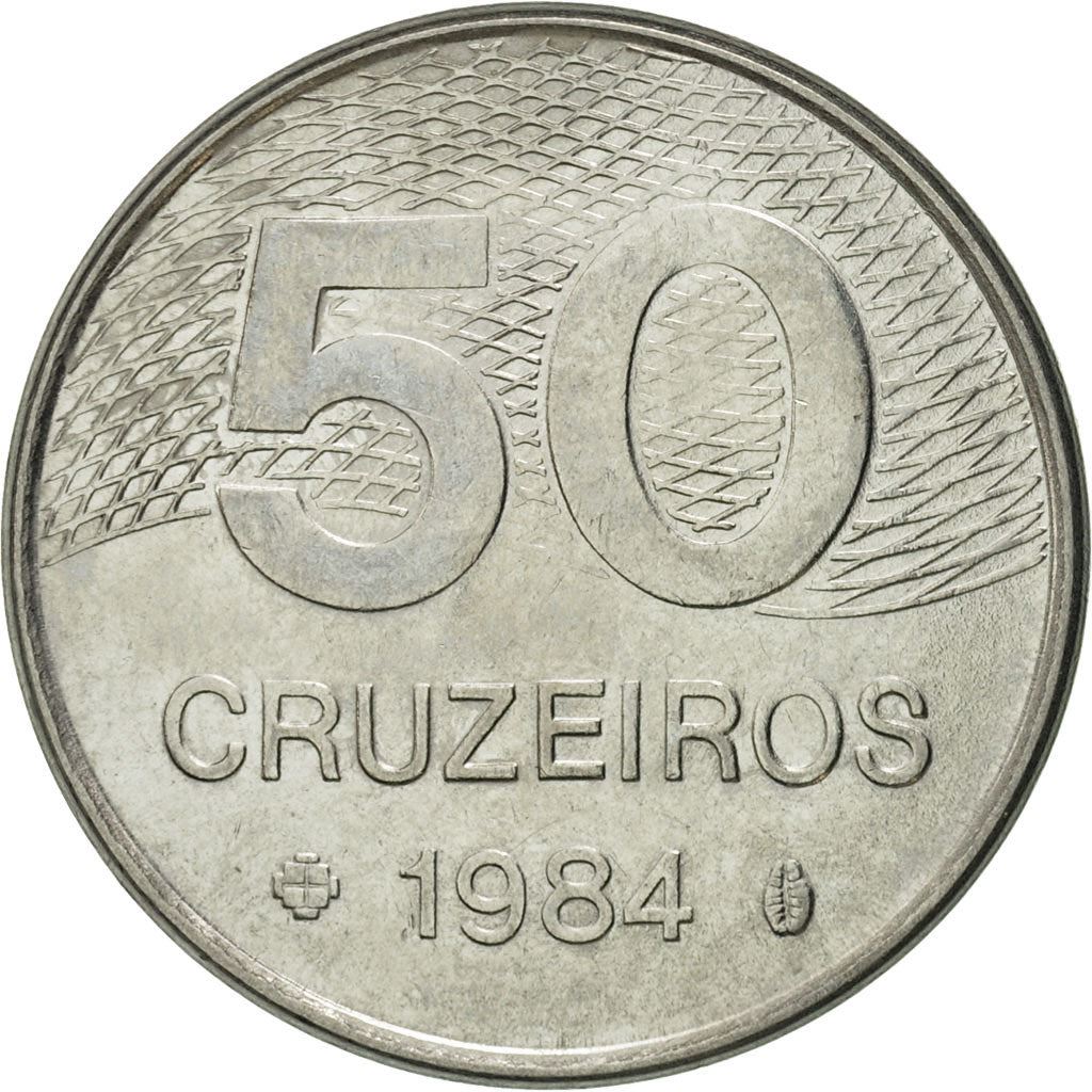 Brazil | 50 Cruzeiros Coin | Map of Brasilia | Km:594 | 1981 - 1984