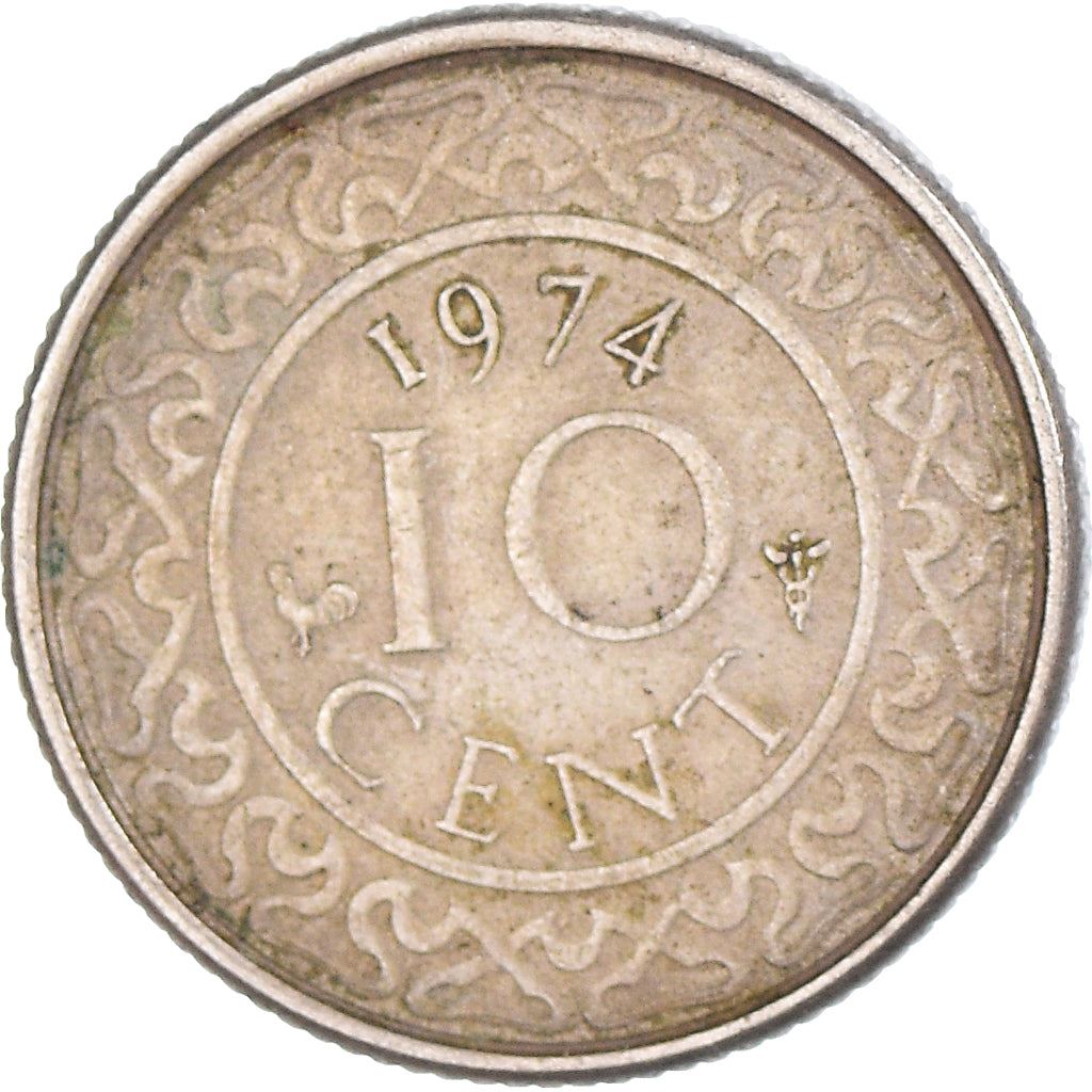 Suriname | 10 Cents Coin | Natives | Wreath | Km:13 | 1962 - 1986