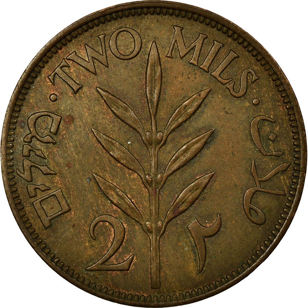 British Palestine | 2 Mils Coin | Olive Branch | Km:2 | 1927 - 1947
