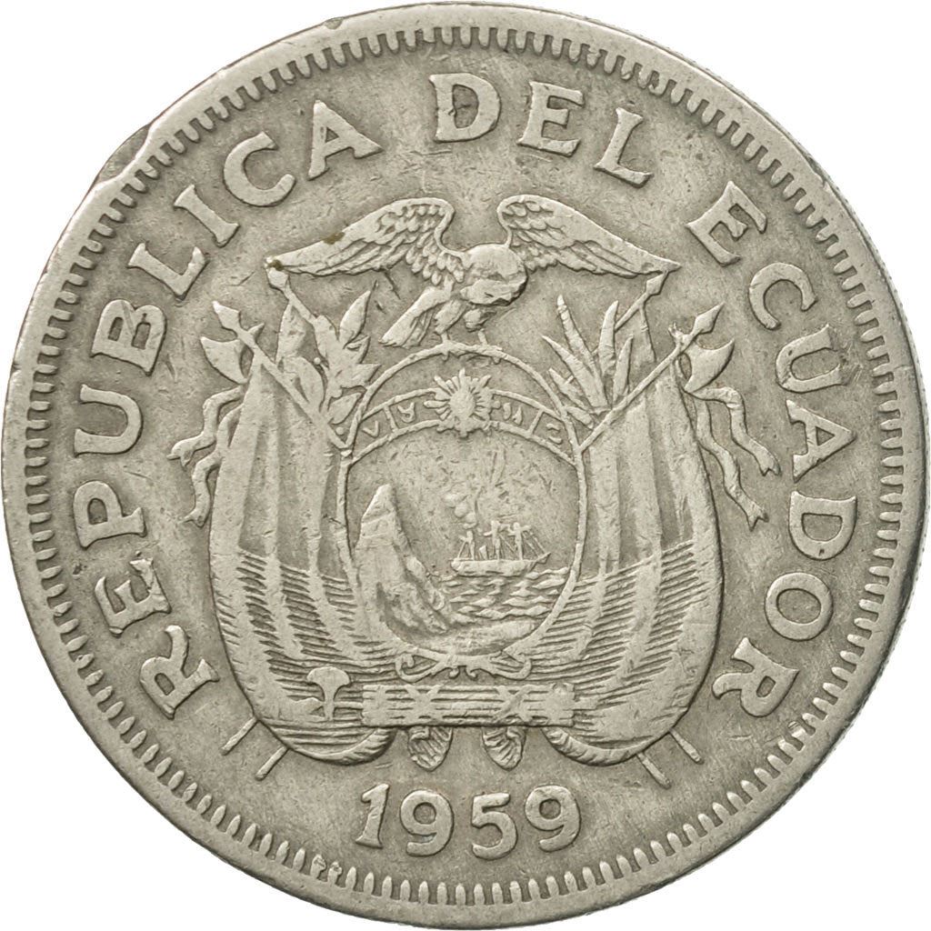 Ecuador | 1 Sucre Coin | Antonio José de Sucre | Copper-nickel | KM:78a | 1959