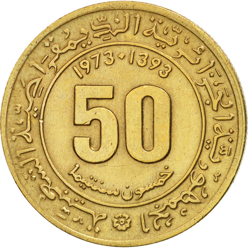 Algeria | 50 Centimes Coin | Nickel Brass | Sun | Science | Km:102 | 1971 - 1973