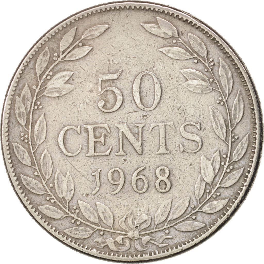 Liberia | 50 Cents Coin | Olive Branches | Km:17A | 1966 - 1990