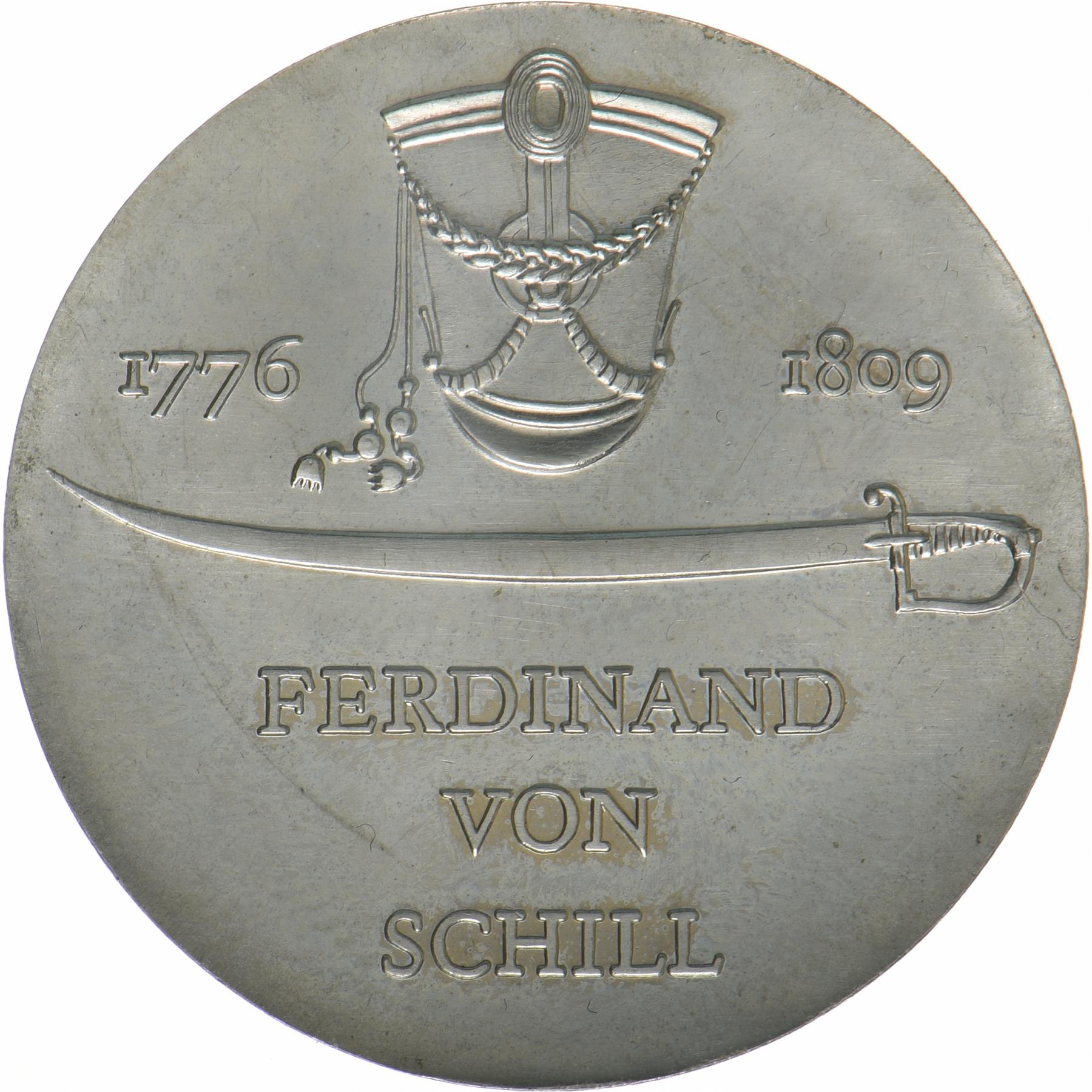République démocratique allemande | Pièce de 5 marks | Ferdinand von Schill | KM:60 | 1976