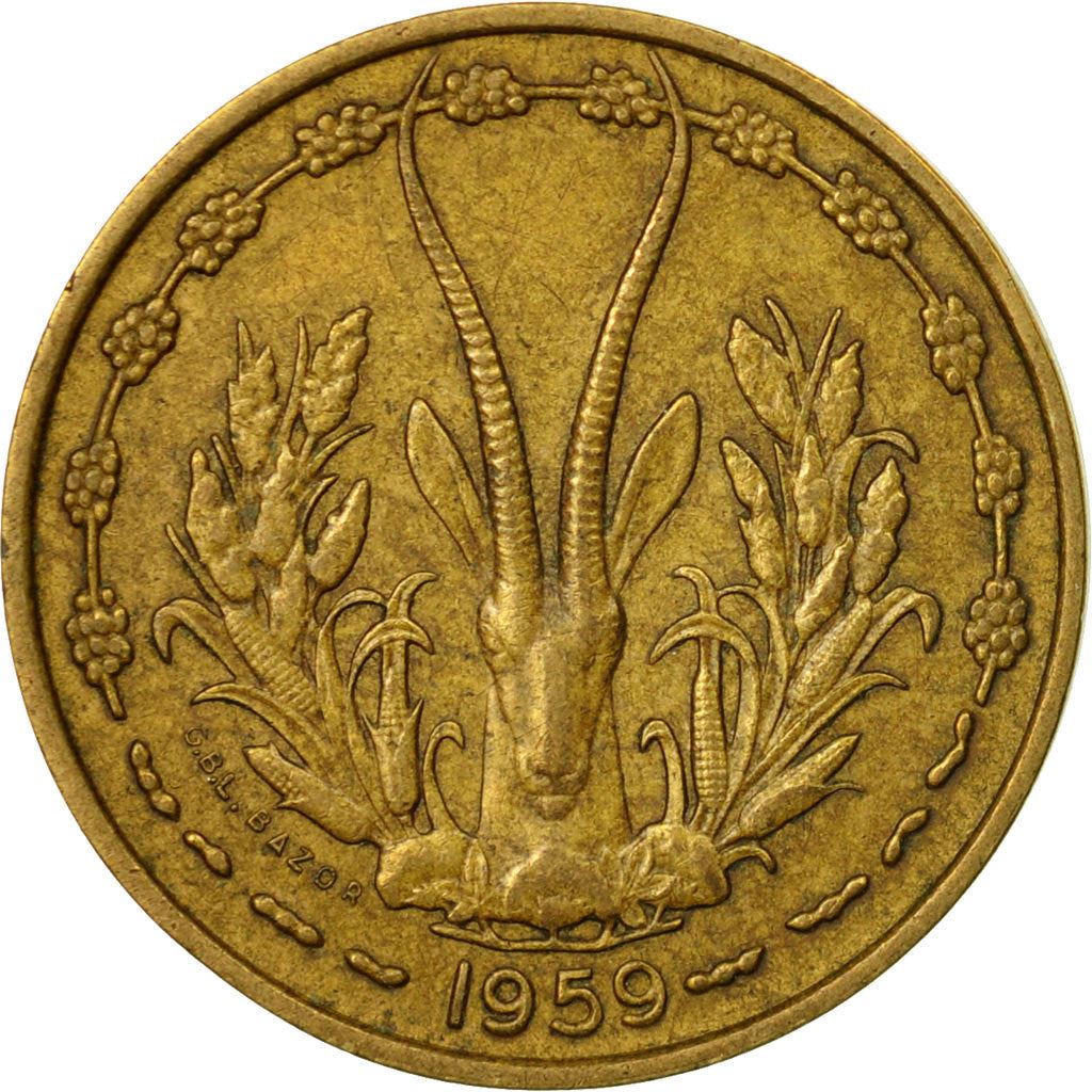 Western African States | 10 Francs Cfa Coin | Emblem of Central Bank | Gazelle | Km:1 | 1959 - 1964