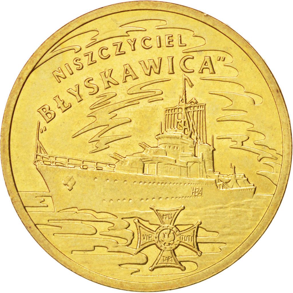 Poland | 2 Zlotys Coin | „Błyskawica” Destroyer | Y:820 | 2012