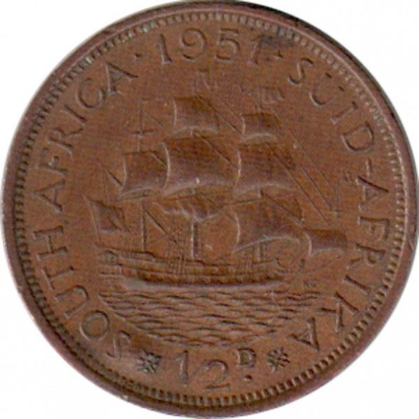 South Africa 1/2 Penny Coin | George VI | KM33.2 | 1951 - 1952