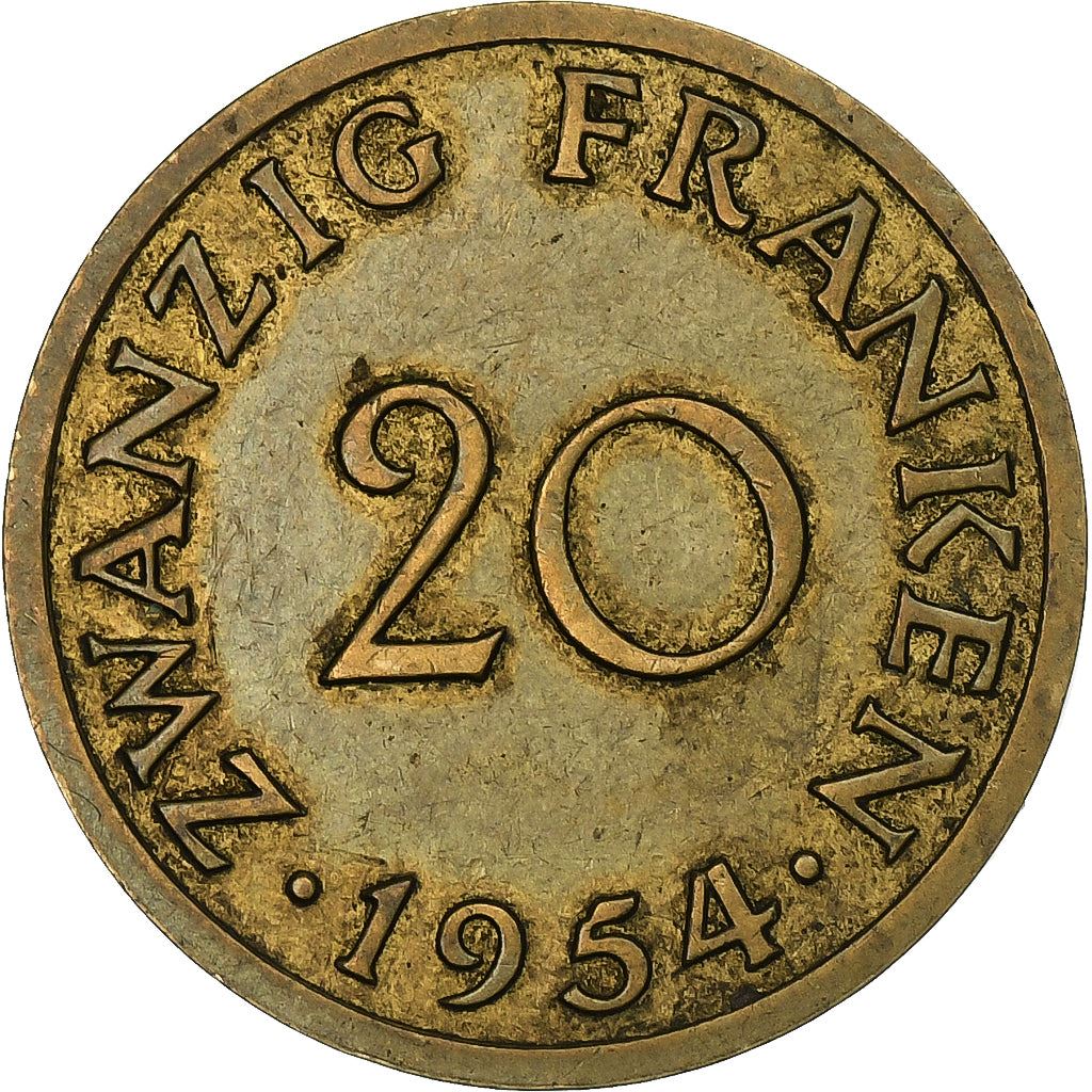 Saar | 20 Franken Coin | Industrial scene | Km:2 | 1954