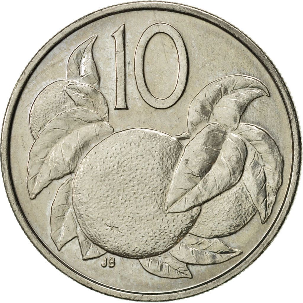 Cook Islands | 10 Cents Coin | Elizabeth II | Orange Fruits | KM:34 | 1987 - 1994