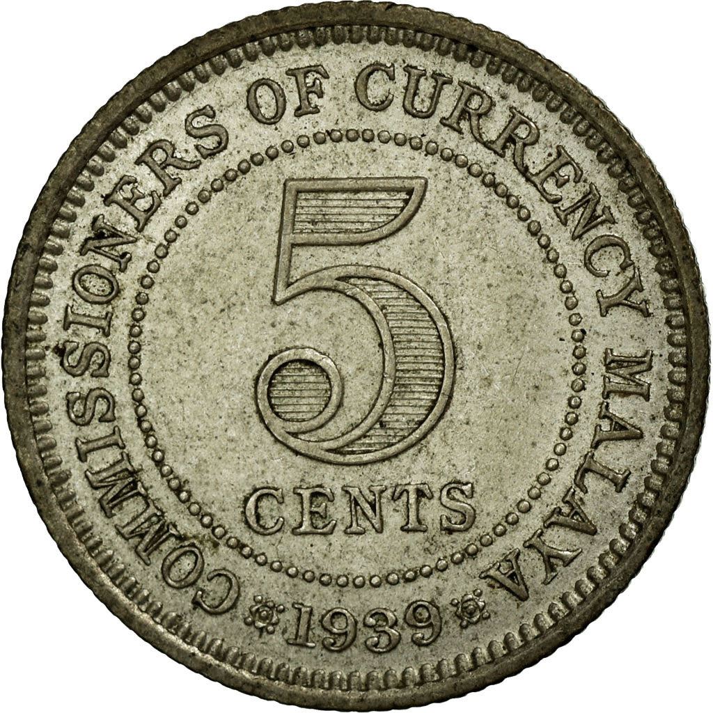 Malaya | 5 Cents Coin | George VI | Km:3 | 1939 - 1941