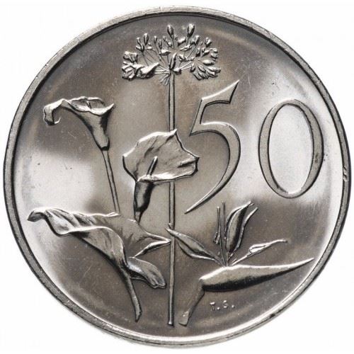 South Africa 50 Cents Coin | Balthazar J. Vorster | KM114 | 1982