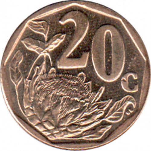 South Africa 20 Cents Xhosa Legend - uMzantsi Afrika Coin KM488 2006 - 2019