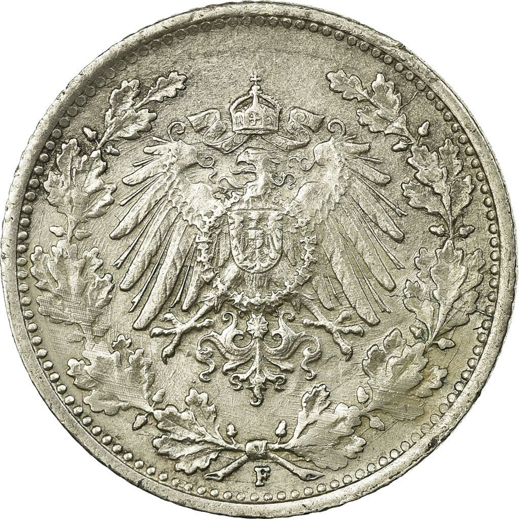 German Empire 1/2 Mark Coin | Deutsches Reich | Wilhelm II | Type 2 | KM17 | 1905 - 1919