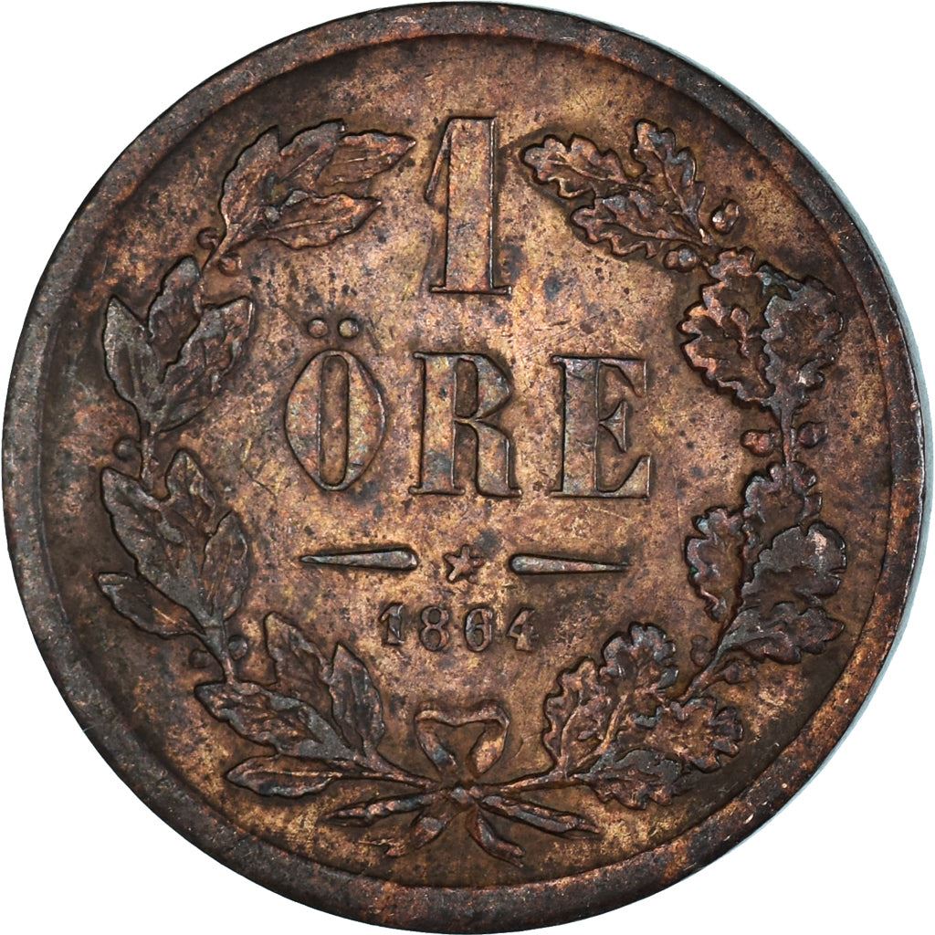 Szwecja | Moneta 1 Ore | Karol XV | Km:705 | 1860 - 1872
