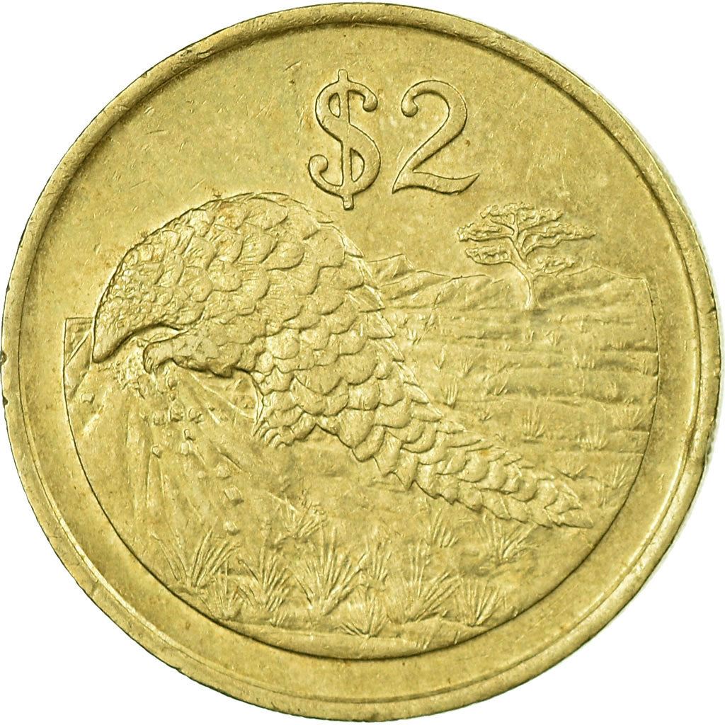 Zimbabwe | 2 Dollars Coin | Pangolins | Km:12 | 1997