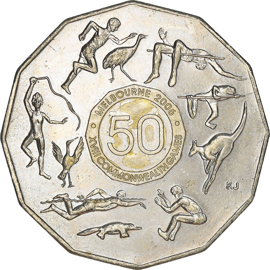 Australia | 50 Cents Coin | Elizabeth II | XVIII Commonwealth Games Melbourne | Animals | KM769 | 2005