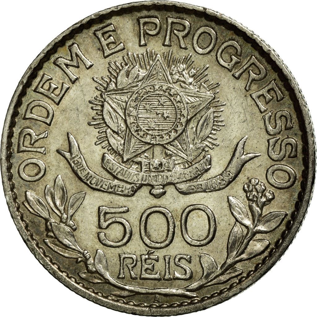 Brazil | 500 Reis Coin | Coat of arms | Km:512 | 1913