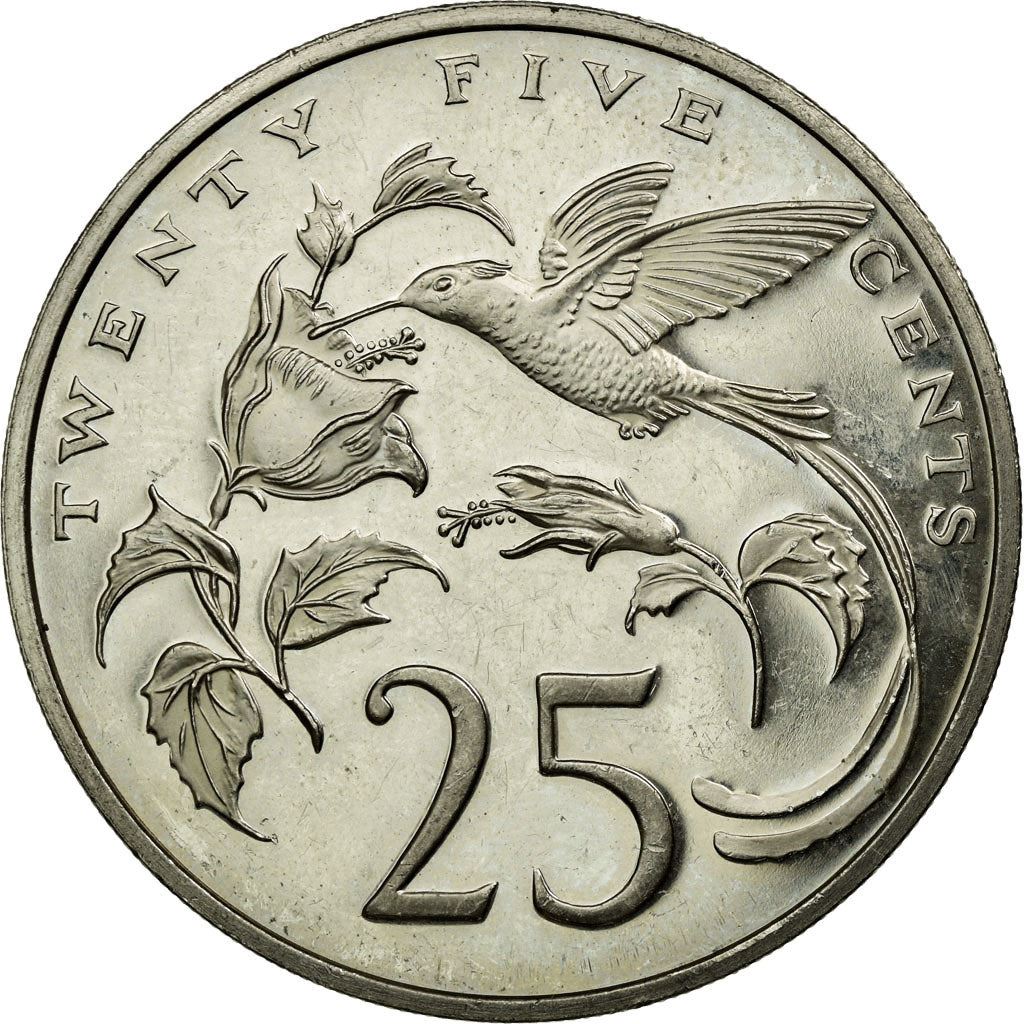 Jamaica | 25 Cents Coin | Streamertail | Km:49 | 1969 - 1990