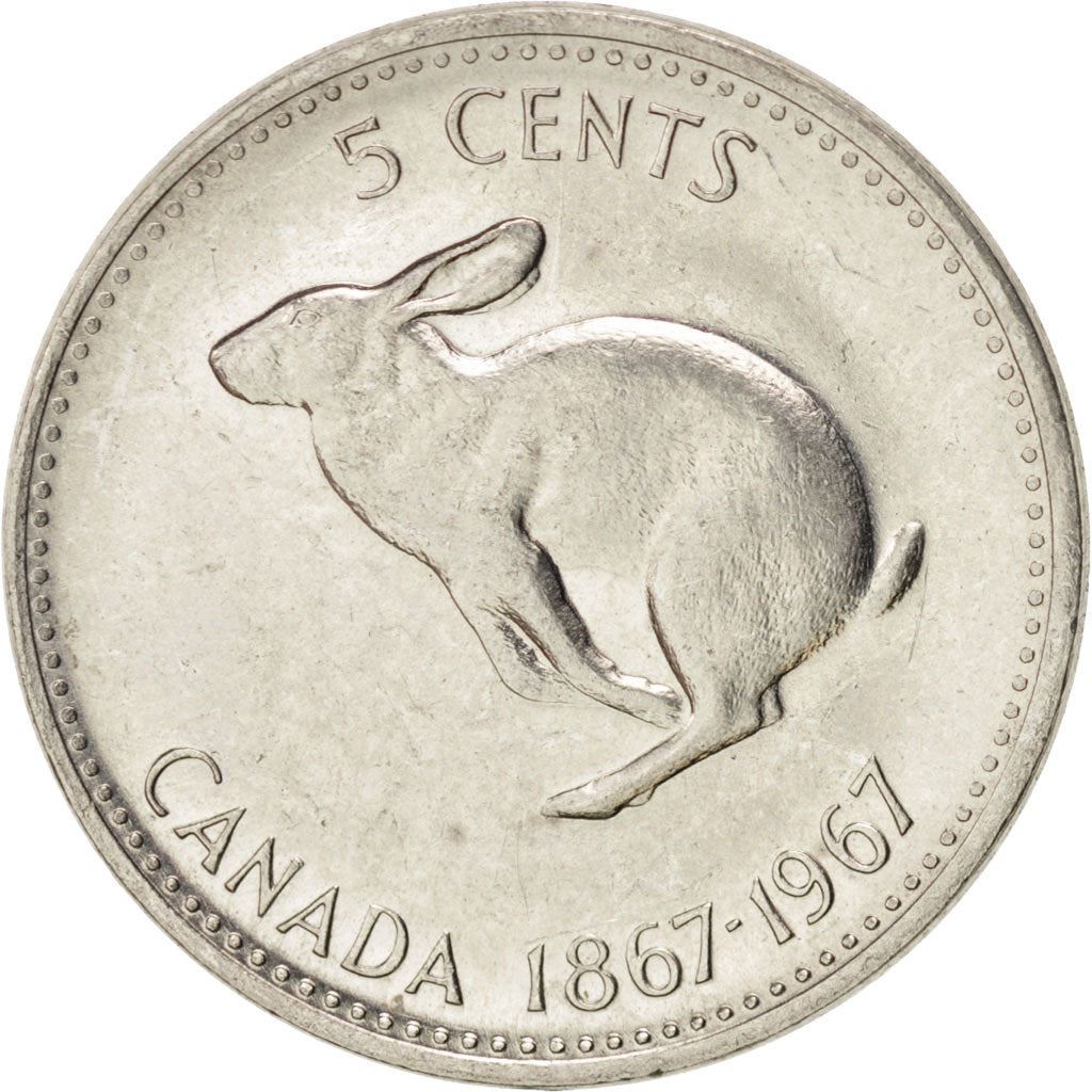 Canada | 5 Cents Coin | Nickel | Rabbit | KM:66 | 1967