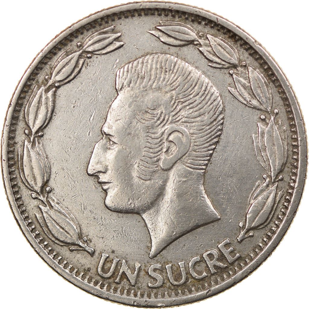 Ecuador | 1 Sucre | Antonio José de Sucre | Nickel clad steel | KM:78b | 1964-1981