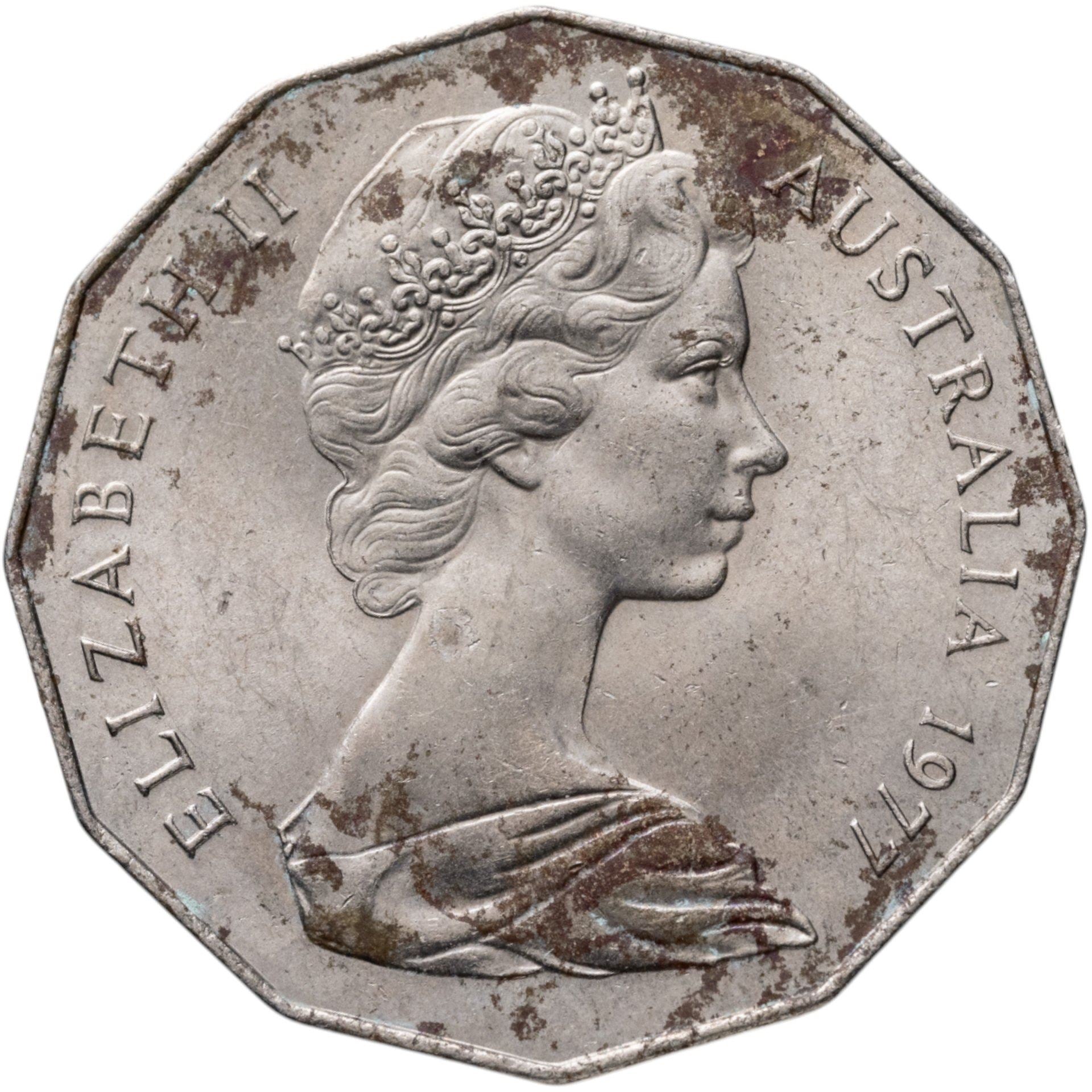 オーストラリア | 50セント硬貨 | 銀のジュビリー | KM:70 | 1977