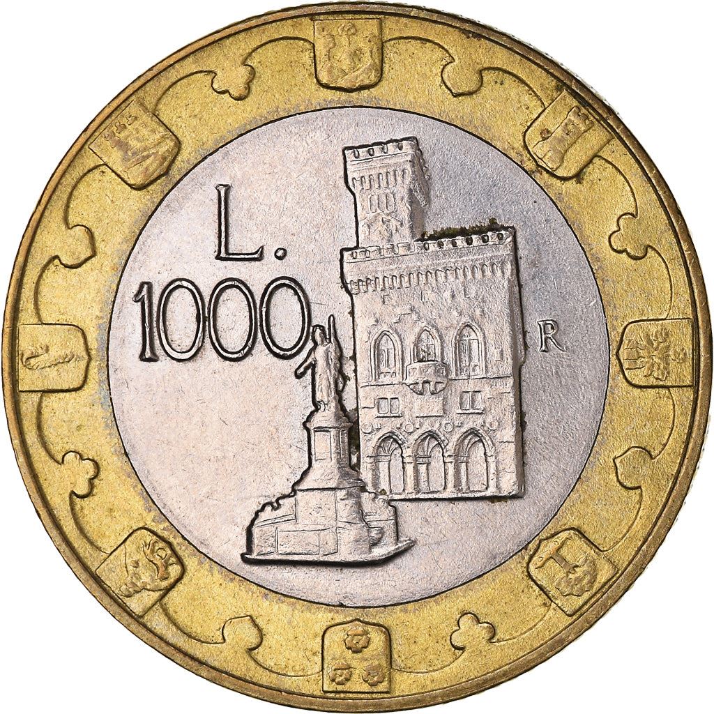 San Marino | 1000 Lire Coin | Government palace | Km:368 | 1997