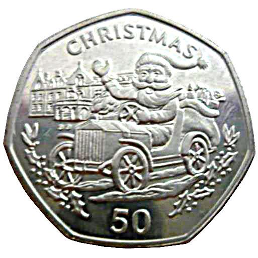 Gibraltar | 50 Pence Coin | Queen Elizabeth II | Christmas | KM190 | 1993