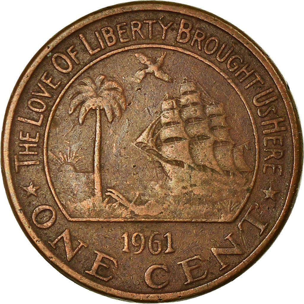 Liberia | 1 Cent Coin | Elephant | Km:13 | 1960 - 1990
