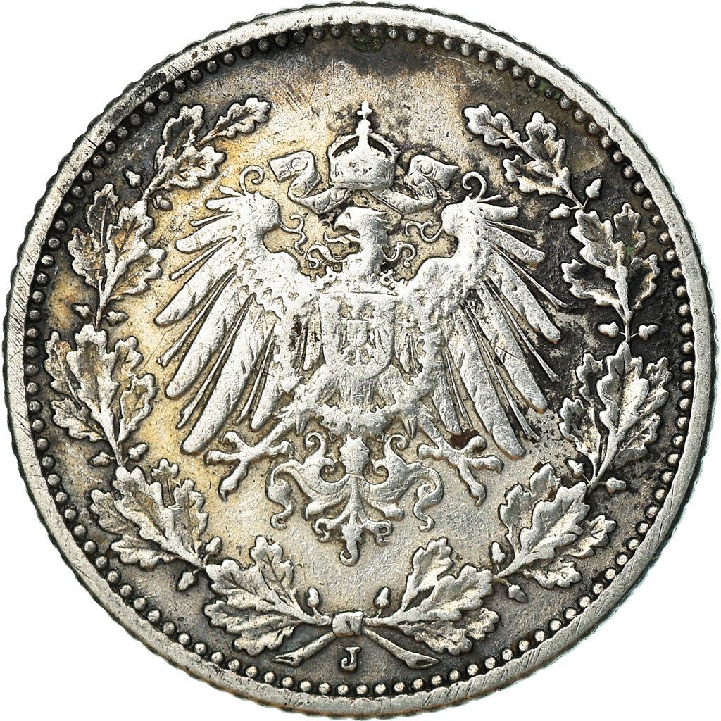 German Empire 1/2 Mark Coin | Deutsches Reich | Wilhelm II | Type 2 | KM17 | 1905 - 1919