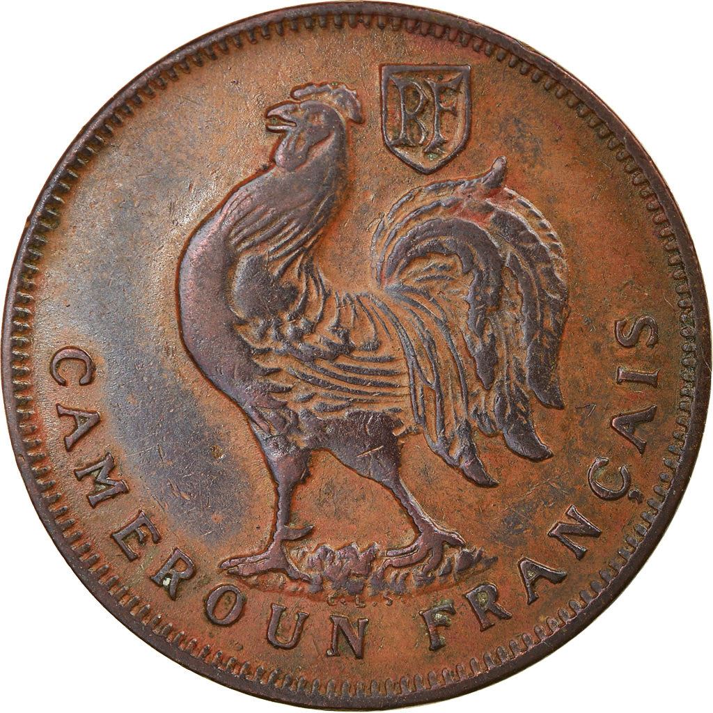 French Cameroon | 1 Franc Coin | Rooster | Lorraine Cross | Km:5 | 1943