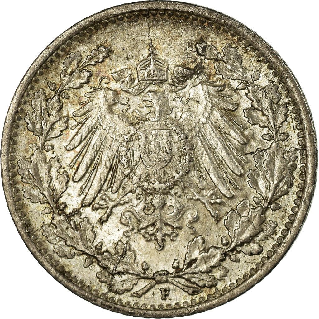 German Empire 1/2 Mark Coin | Deutsches Reich | Wilhelm II | Type 2 | KM17 | 1905 - 1919