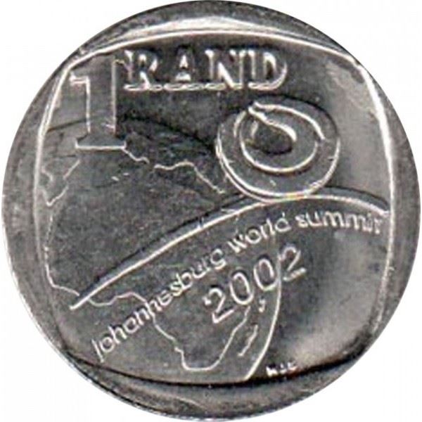 South Africa 1 Rand Coin | World Summit | KM275 | 2002