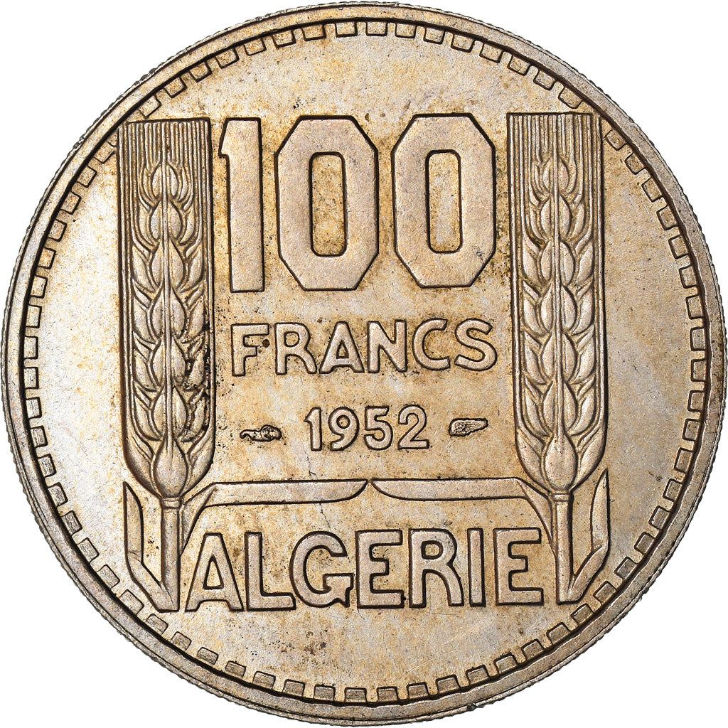 Algeria 100 Francs Coin | Marianne | Phrygian Cap | KM93 | 1950 - 1952