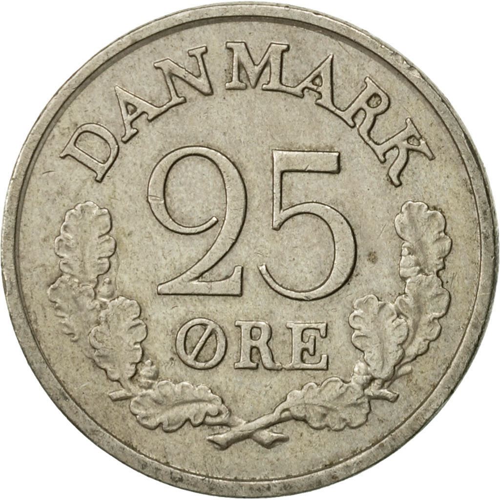 Denmark | 25 Ore Coin | Monogram | Km:850 | 1960 - 1967