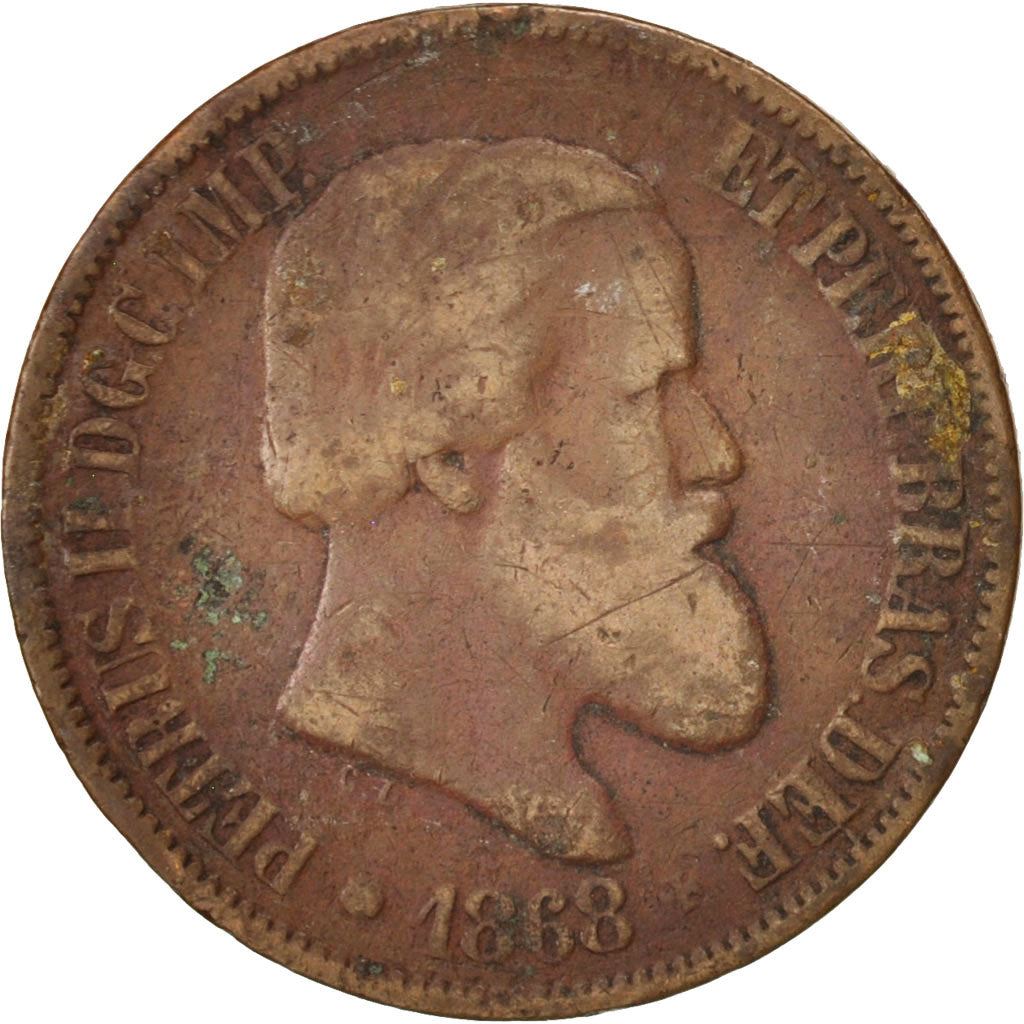 Brazil | 20 Reis Coin | Pedro II | Km:474 | 1868 - 1870