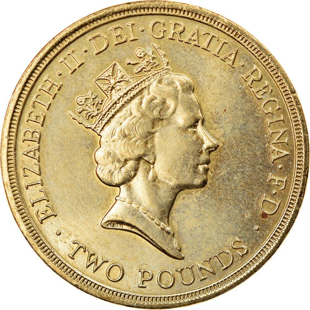 Storbritannien 2 Pund Mynt | Storbritannien | Drottning Elizabeth II 3:e porträtt | Bill of Rights | 1989