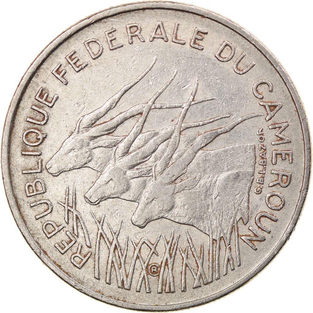 Cameroon | 100 Francs Coin | Giant Elands | Km:15 | 1971 - 1972