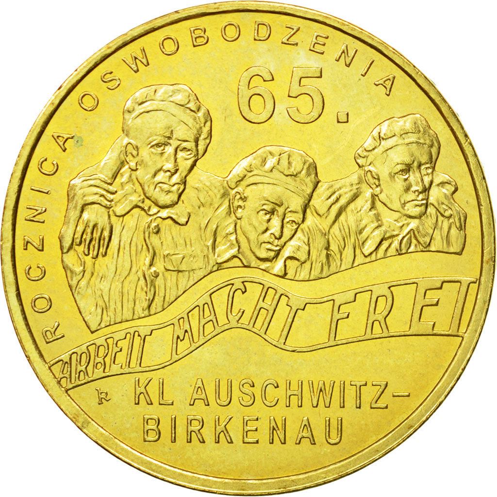 Poland | 2 Zlotys Coin | Auschwitz-Birkenau Liberation | Y:712 | 2010