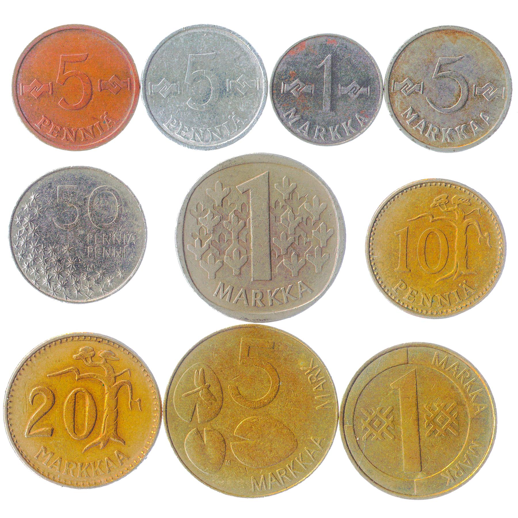 フィンランド 旧貨幣 マルッカ　FINLAND MARKKAA 6種類 フィンランド 旧貨幣 マルッカ FINLAND MARKKAA 6種類 - メルカリ