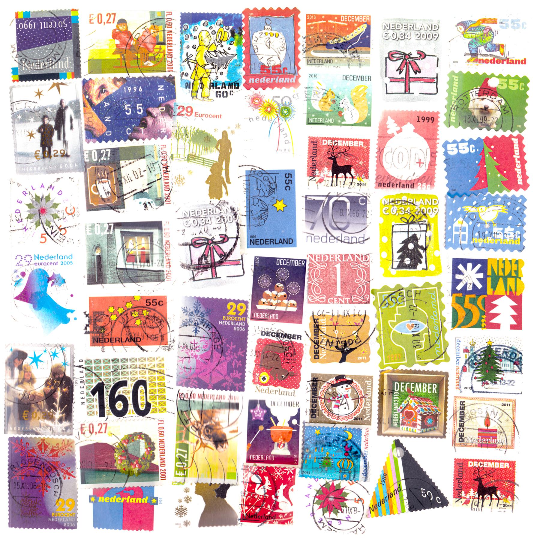 1000 Stamps from Netherlands | Christmas | December | Mixed Philately | Used Postage Stamps Off Paper