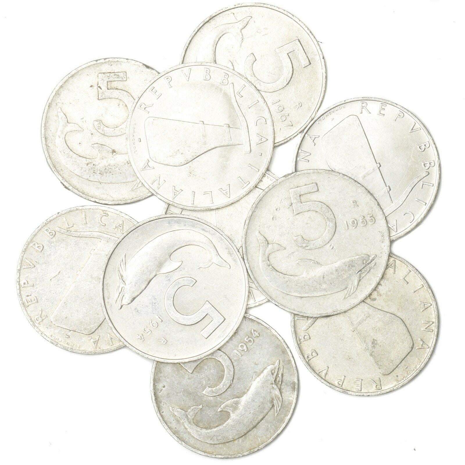 ロット10 イタリア硬貨：1リラ - 1000リレ イタリア プレユーロ